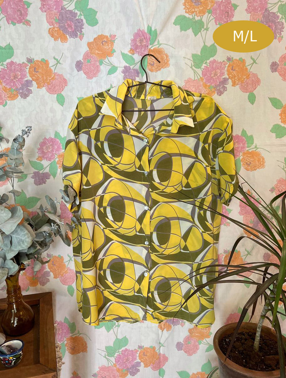 Yellow Printed Vintage Shirt