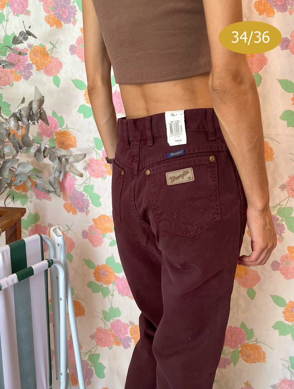Wrangler Deadstock Burgundy Denim Pants