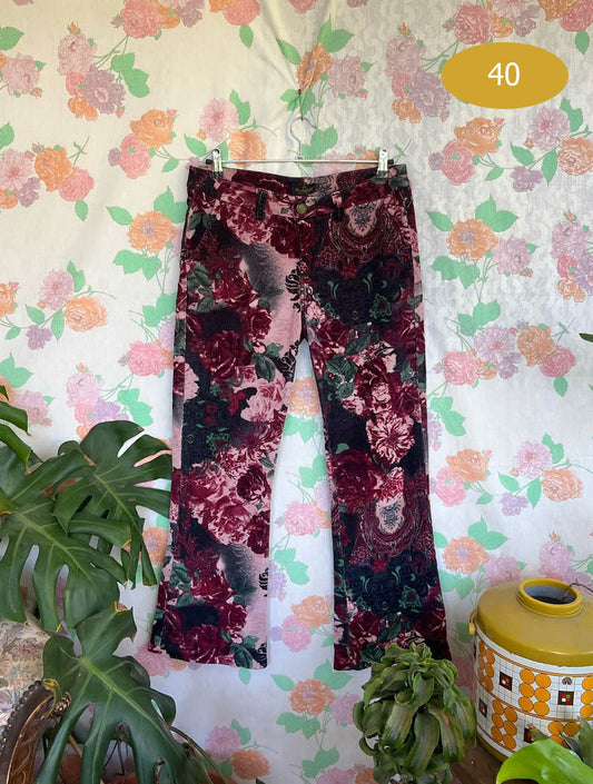 90's Velvet Printed Pants