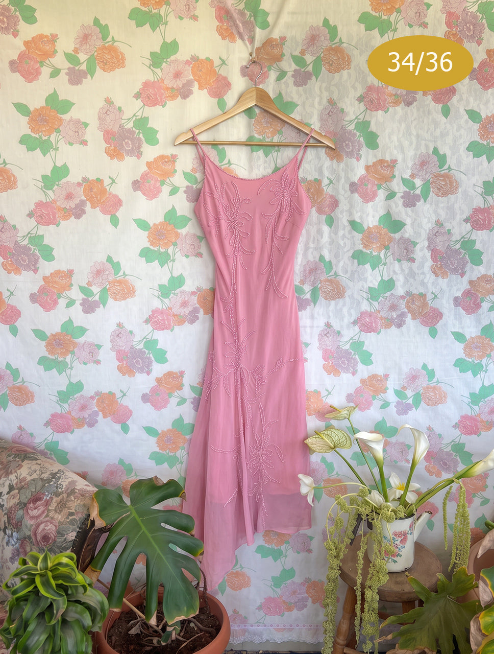 2000’s Pink Embroidered Slip Dress