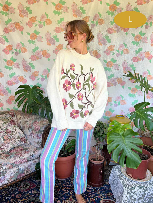 90's Blooming Tricot Sweater