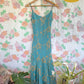 90’s Turquoise Printed Dress