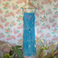 90's Blue Floral Slip Dress