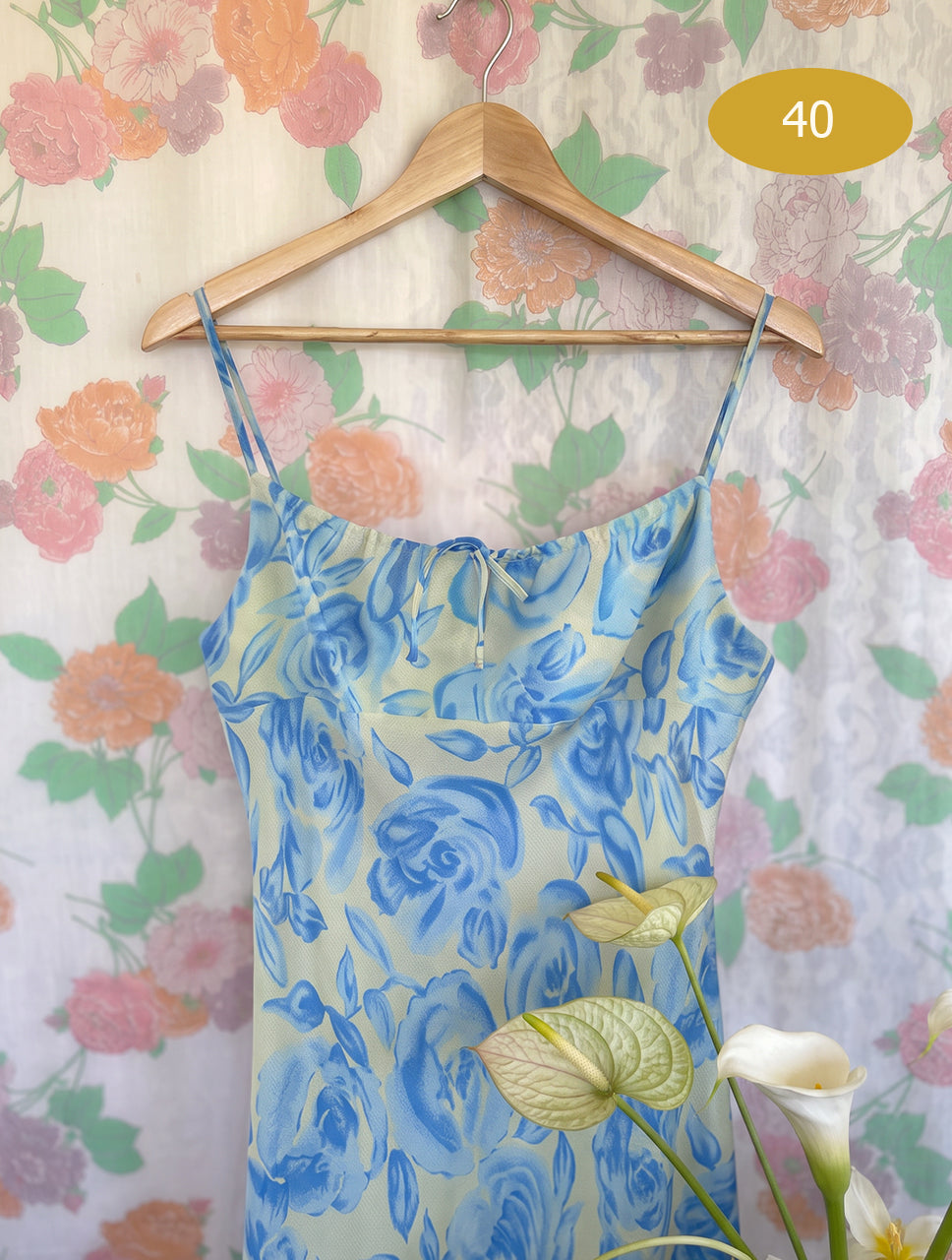 90's Blue Floral Dress