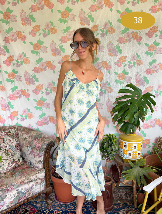 00's Asymmetric Floral Dress