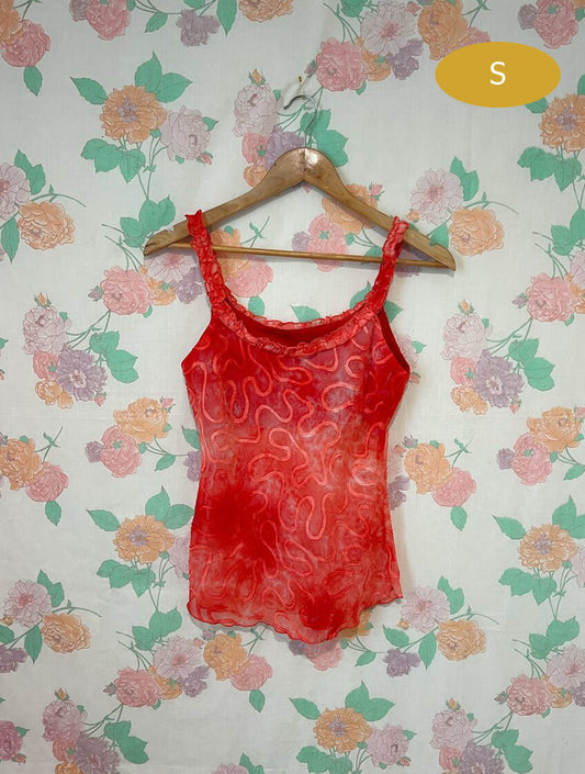 90's Red Sheer Tank Top