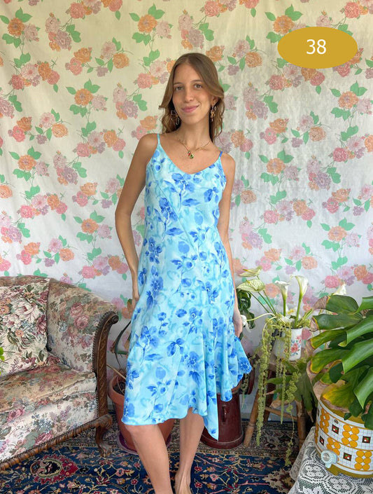 90's Blue Dreamy Slip Dress
