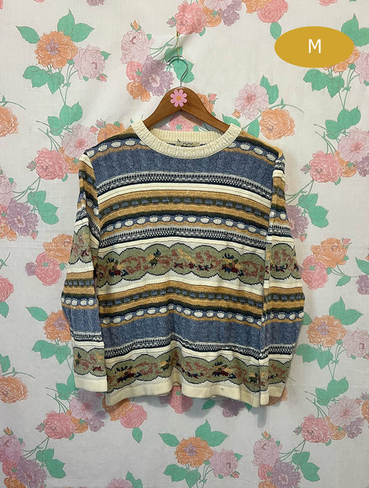 90's Dreamy Floral Sweater