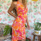 2000's Pink Tropical Halter Dress