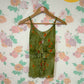 90's Forest Green Floral Top