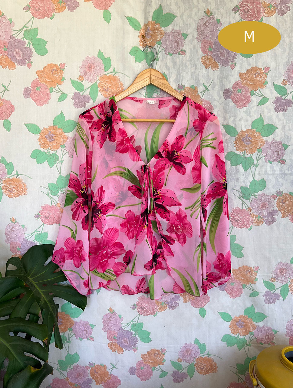 90's Detailed Printed Blouse