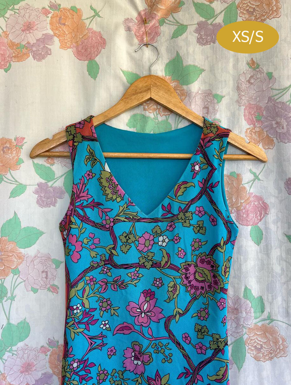 90's Blue Floral Tank Top