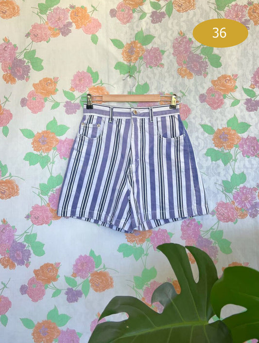 Striped Patch Vintage Shorts