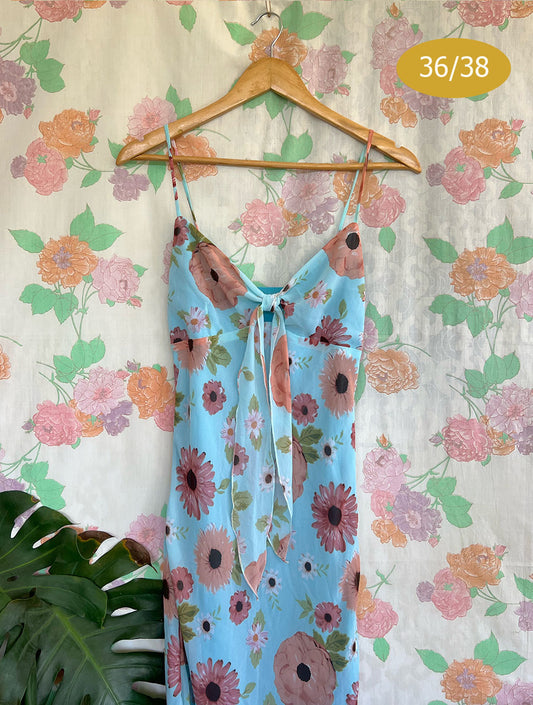 90's Blue Floral Dress