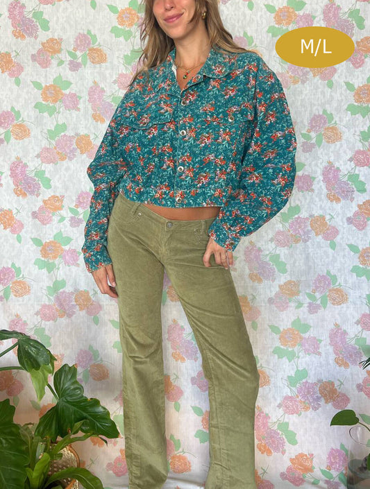 90's Flower Corduroy Jacket