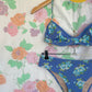 90's Floral Blue Bikini Set