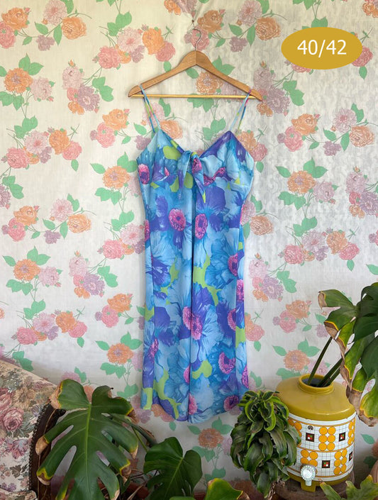 90's Tropical Bloom Tie Dress