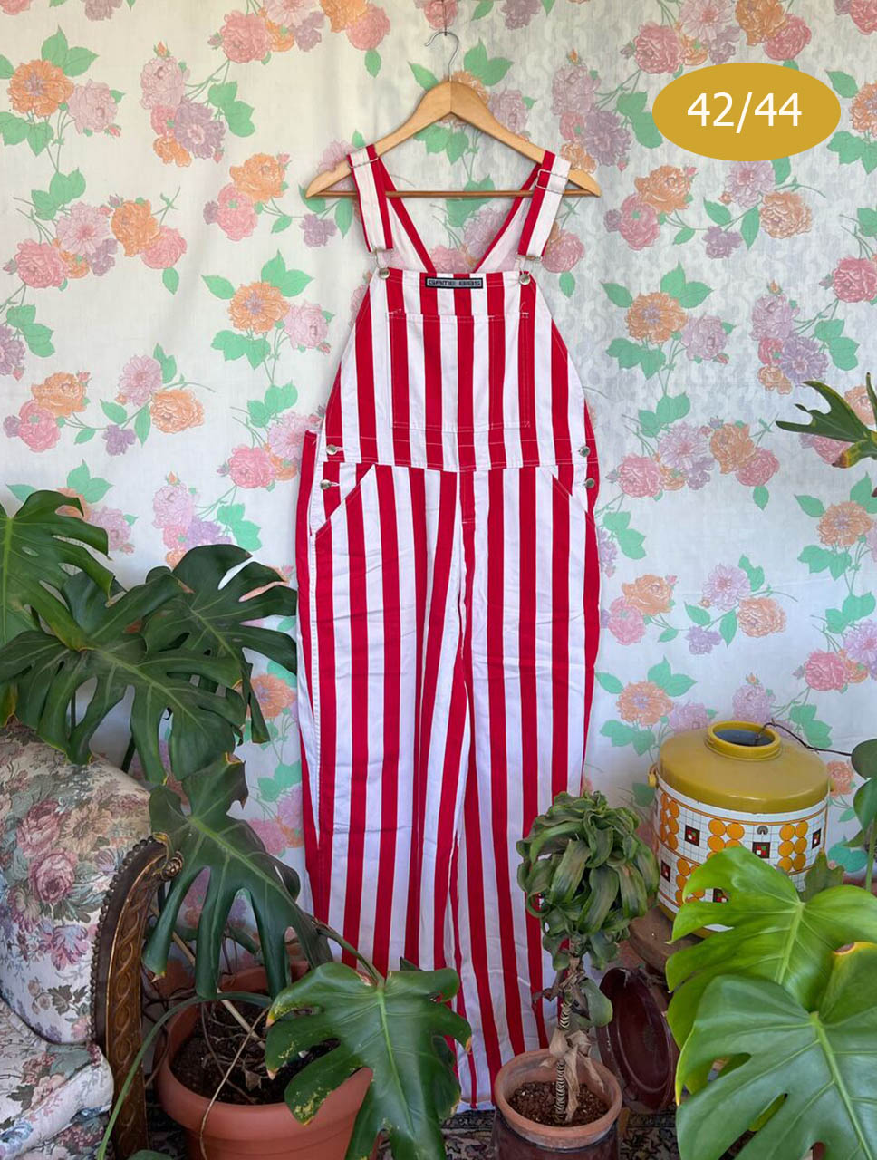 90's Iconic Red Stripes Overall