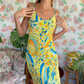 90's Geometric Print Slip Dress