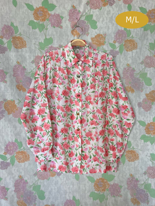 90's Flower Garden Long Sleeve Shirt