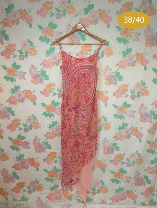 90's Pink Paisley Slip Dress