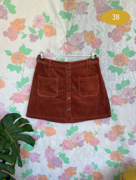 00's Brown Corduroy Skirt