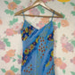 00's Blue Floral Patchwork Printed Dress
