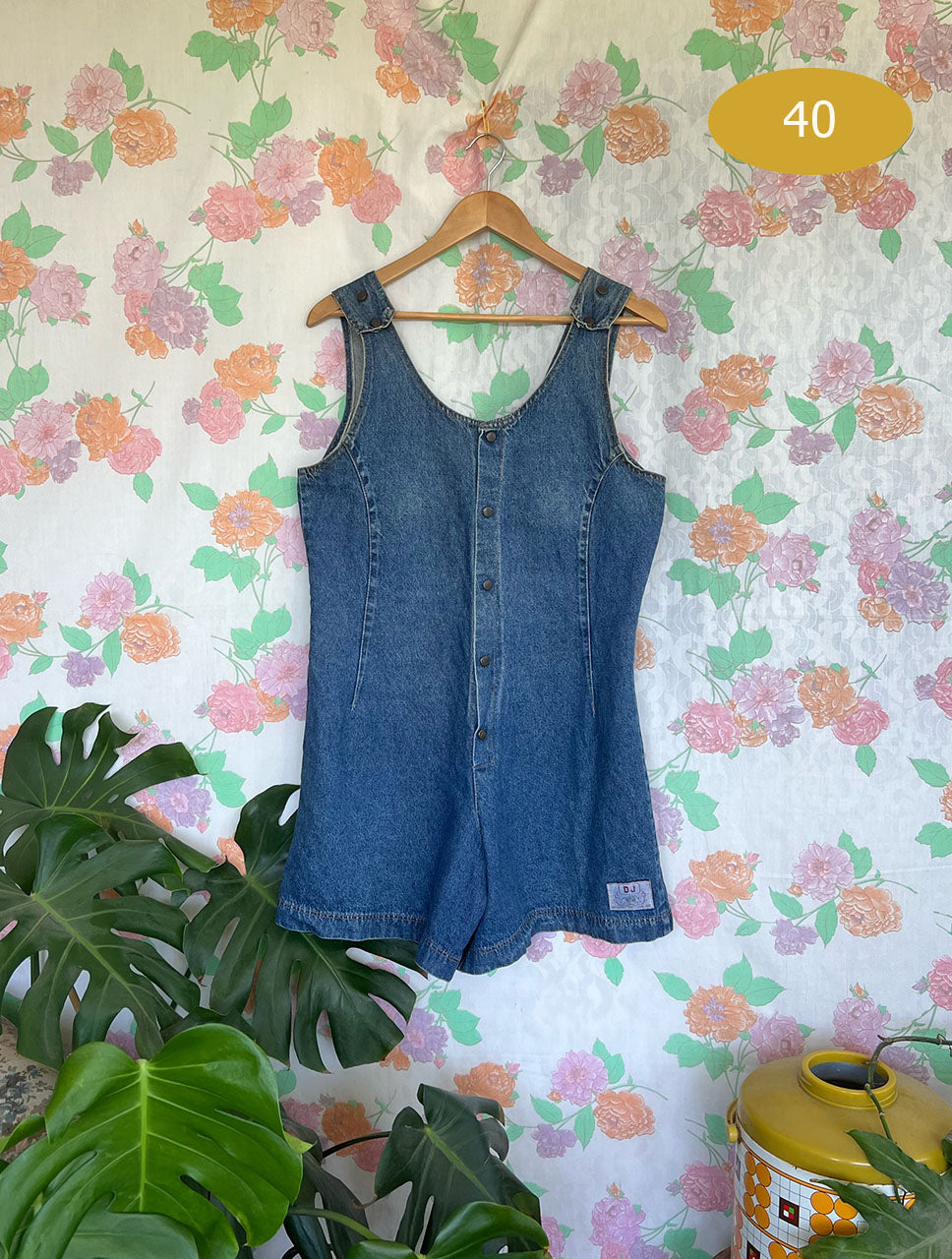 90's Unique Dark Denim Jumpsuit