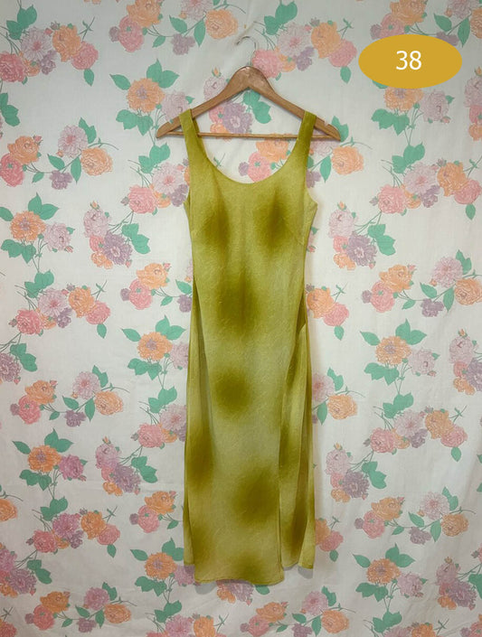 90's Lime Green Textured Dress