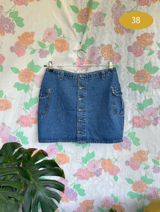 90's Denim Cargo Skirt