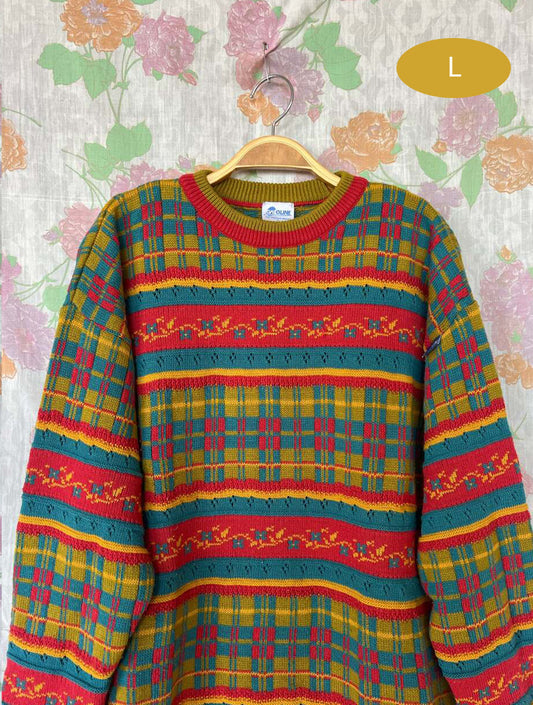 90's Unique Gasoline Sweater