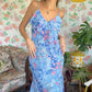 90's Blue Printed Floral Dress