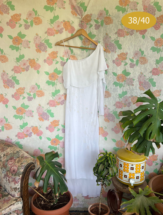 90's White Romantic Dress