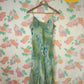 90’s Green Printed Slip Dress