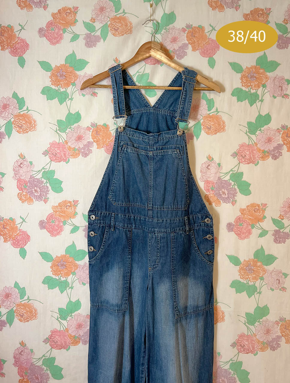 90's Classic Wide Denim Overalls