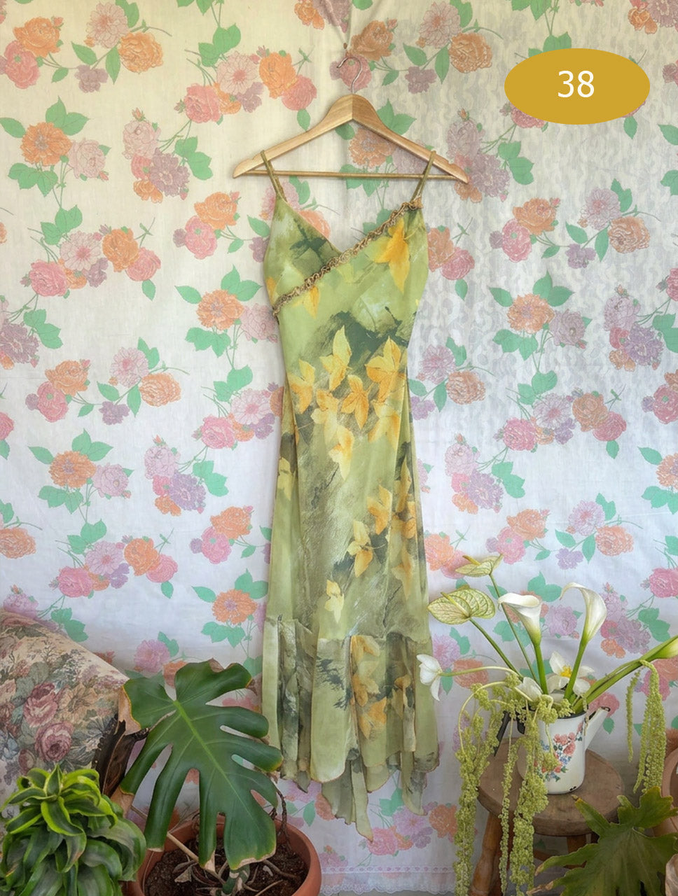90's Iconic Green Detailed Dress