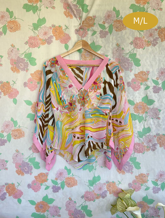 00's Fun Printed Blouse