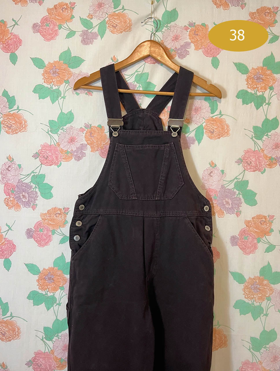 90's Brown Denim Overalls