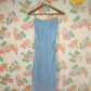 90’s Blue Embroidered Slip Dress