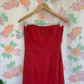 2000's Red Strapless Evening Dress