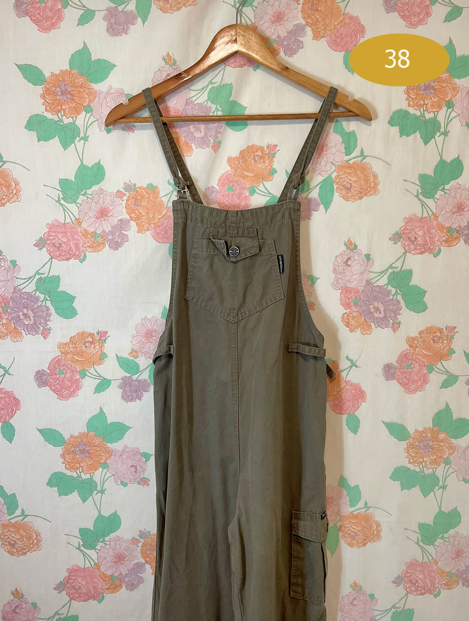 90's Khaki Cargo Overalls
