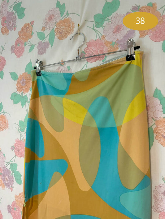 90’s Colorful Geometric Skirt