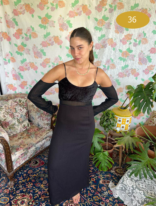 90's Black Velvet Dress