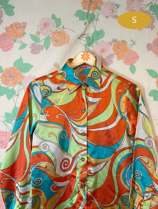 90's Satin Printed Shirt