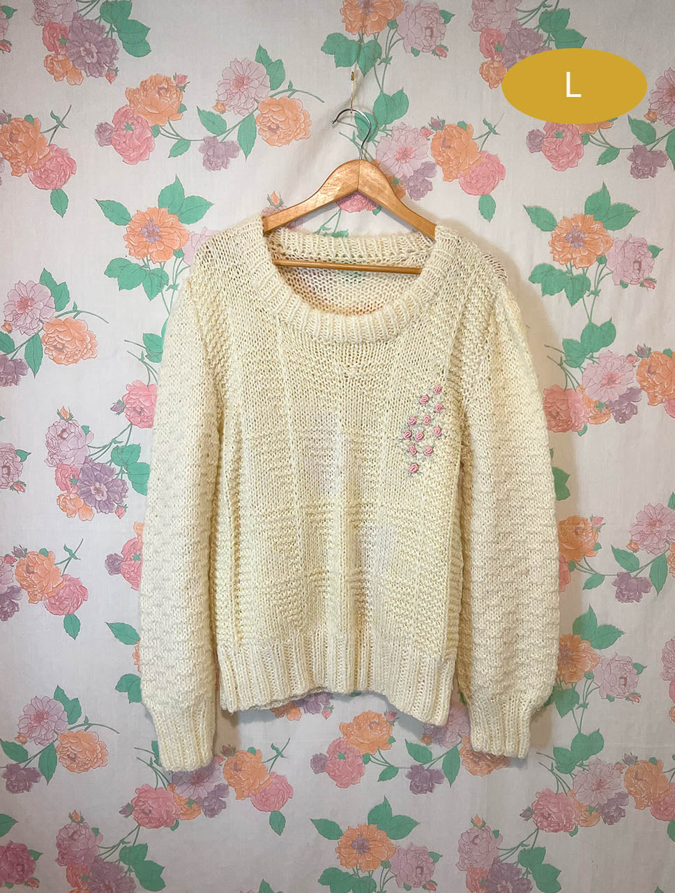 Vintage Hand-Knitted Wool Sweater