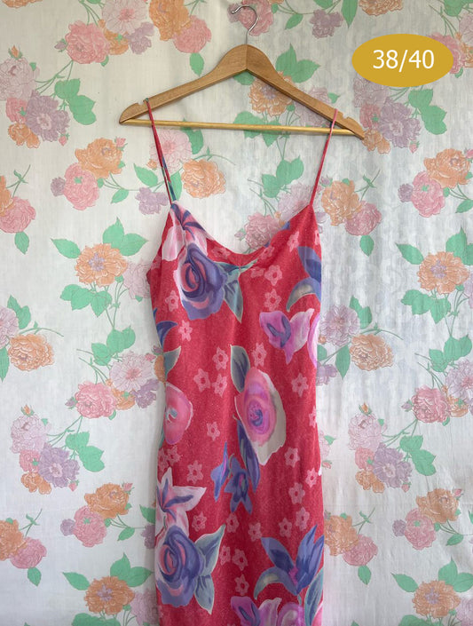 00's Rose Flame Slip Dress