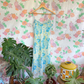 90's Blue & Green Floral Slip Dress