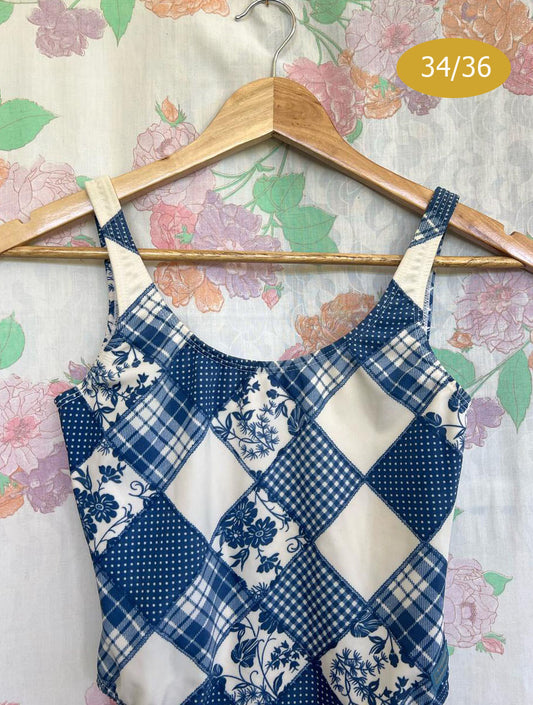 90's Flowery Patterns Swimsuit