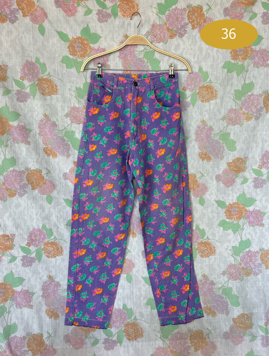 90's Iconic Flower Print Pants