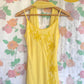 2000's Yellow Embroidered Midi Dress & Matching Scarf